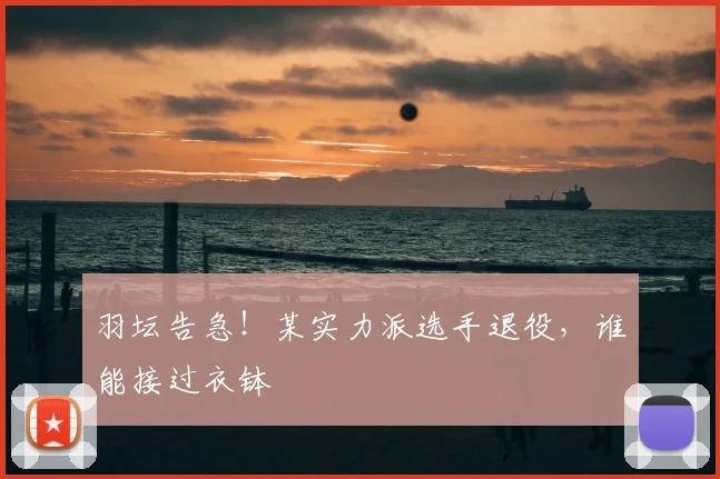 羽坛告急！某实力派选手退役，谁能接过衣钵